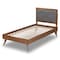 Baxton Studio Laima Mid-Century Dark Grey Fabric Upholstered and Walnut Brown Finished Wood Platform Bed-Twin 191-11526-11159-ZORO - alternate 8